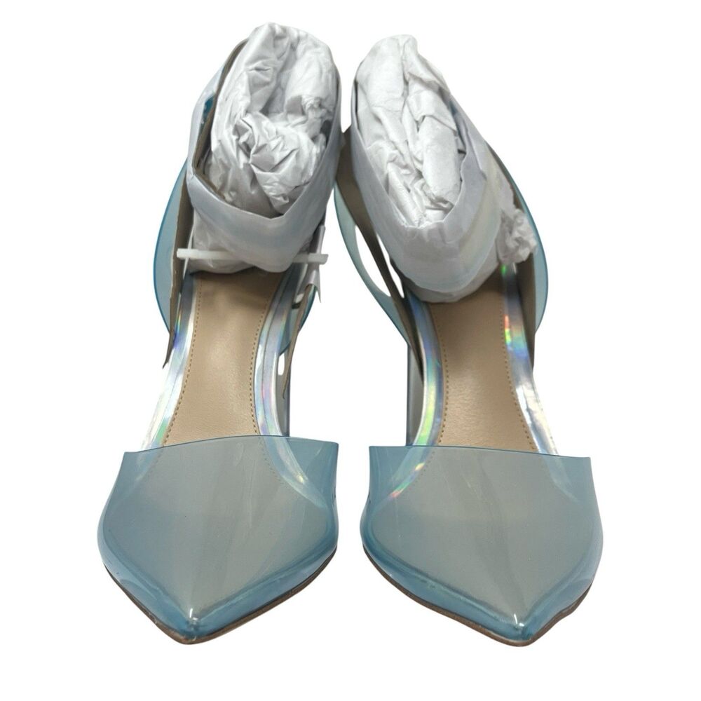 Aldo Disney Glass Slipper Heels Womens 8.5 Blue Clear Cinderella Strap Pump - Picture 7 of 16